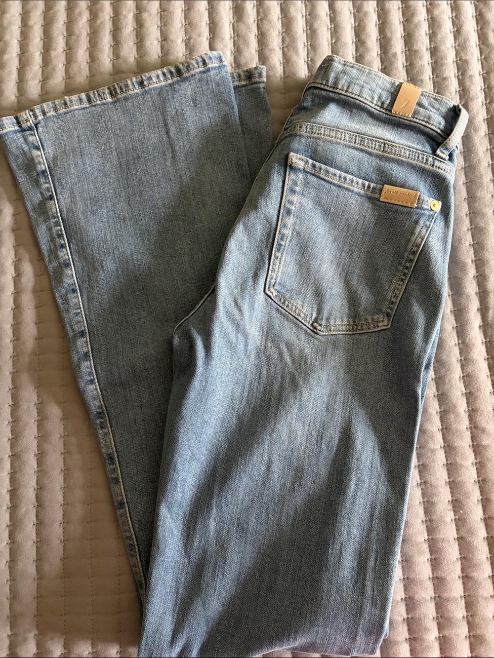 7 For All Mankind Light Blue Straight Leg Jeans